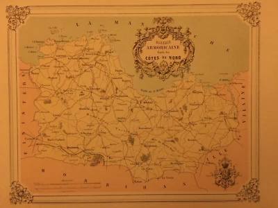 Carte des côtes du nord Galerie Armoricaine XIX Bretagne - Photo 1/2