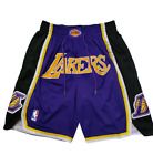 Premium Los Angeles Lakers Mens Basketball Shorts Retro Street Wear Purple