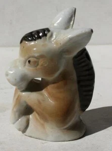 Burro Mula Busto Estatuilla Miniatura Cerámica Pintada a Mano Hecha en Japón De Colección -- - Imagen 1 de 1