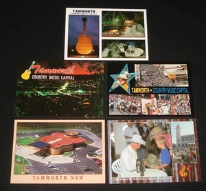 TAMWORTH COUNTRY MUSIC CAPITAL POSTCARDS x 5 SMOKEY DAWSON - Picture 1 of 3