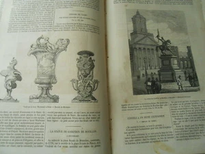 La Statue de Godefroy de Bouillon à Bruxelles 1853 Gravure Print Article - Imagen 1 de 1