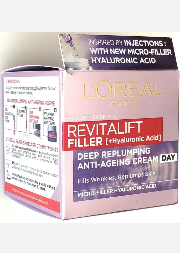 LOreal Revitalift filler + HYALURONIC ACID Day Cream Anti-Ageing 30+, 50 ML New - Image 1 of 1