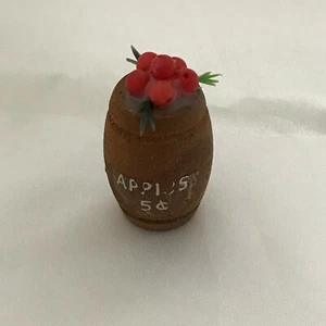 Holz Apfelfass 5c 1,50" Vintage Miniatur Schattenkasten Schatz *1092 - Bild 1 von 3