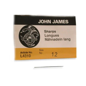 John James Sharps Needles Size 12 43372 (25) L4310 English Beading Sewing Needle - Picture 1 of 1