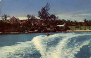 Bermuda Cambridge Strände, Wasserski 1956 Vintage Postkarte - Bild 1 von 2