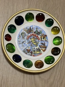 70er Jahre Fabulous California Souvenir Teller Glaseinsätze Knots Berry Universal - Bild 1 von 3