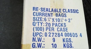 2000 CLASSIC CURRENT RESEALABLE COMIC BAGS 20 PACKS of 100 - Picture 1 of 1