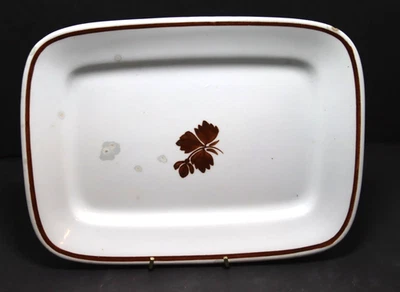 Alfred Meakin Platter Rectangle Tea Leaf Copper Lustre Approx 11 x 8" Spots Chip - Image 1 of 4