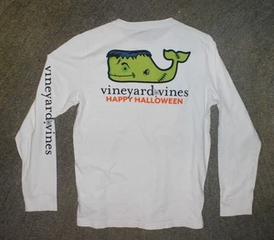 Vineyard Vines Boys White Long Sleeve T-Shirt (Halloween) - Size M (12-14) - EUC - Picture 1 of 5