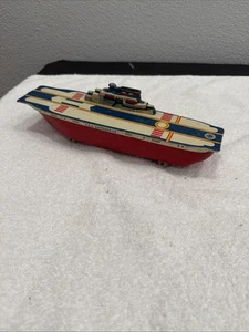 1940's WYANDOTTE TOY TIN USS ENTERPRISE AIRCRAFT CARRIER 🔥 - Picture 1 of 10