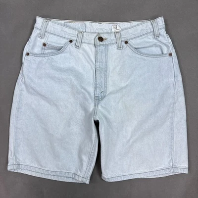 Vintage Levis Shorts Mens 32 White Jort Orange Tab Denim Jeans 90s Faded (Tag34) - Image 1 of 4