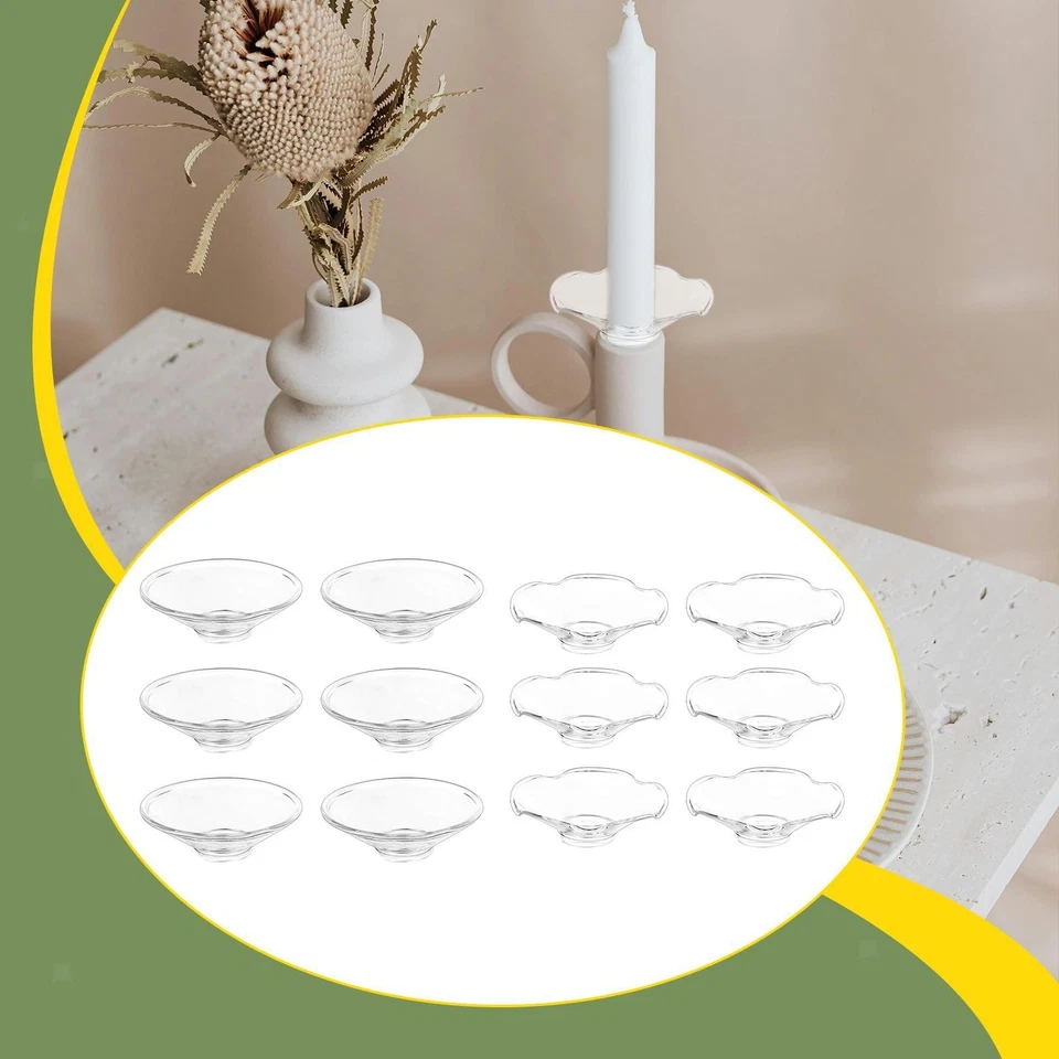 6x Glass Candle Drip Protectors Clear for Candlesticks Reusable Wax Catcher for - Image 1 of 1