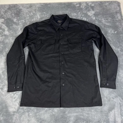 Pendleton Original Board Shirt Men's Large Tall Wool Flannel Loop Collar Black - Image 1 of 4