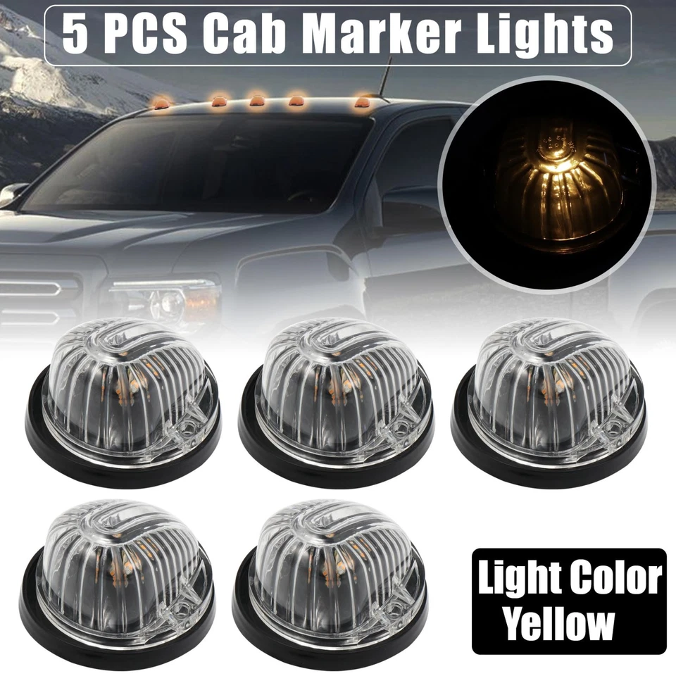 Luz de señalización de cabina superior cubierta transparente luz amarilla para GMC C1500 1979-1984 1986 5 un. Foto 1 de 4