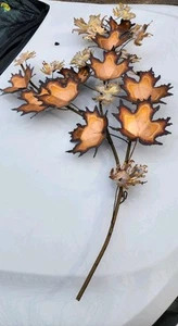C.Jere 1971 Mid Century Modern Maple Leaf Brass Copper Wall Sculpture/signed - Picture 1 of 6