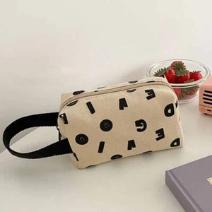 Canvas Alphabet Letters Make Up Bag Cosmetic Case Organizer Travel Pouch - Picture 1 of 3