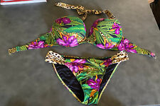 vintage Victoria Secret jungle print 2 piece swim suit Sz M 34 D