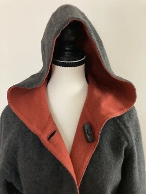 Chaqueta Abrigo Para Mujer Alpaca 111 Incalpaca TPX Reversible Naranja Quemado Gris Oscuro’s S Foto 1 de 4