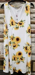 Hbeyyto Women's Floral Pattern VNeck Sleeveless Sun Dress. Plus Size 3XL - Picture 1 of 4