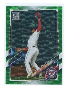2021 Topps Series 2 - Victor Robles Green Cracked Ice Foil /499 - Nationals #343 - Picture 1 of 2