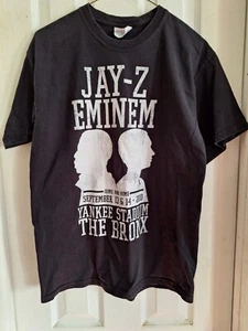 Vtg 2010 Eminem & JayZ Home n Home Yankee stadium hip hop tour shirt Detroit M - Picture 1 of 3