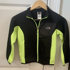 The north face full zip neon yellow and black fleece BoysXS(6) bery gebtly used - Picture 1 of 2