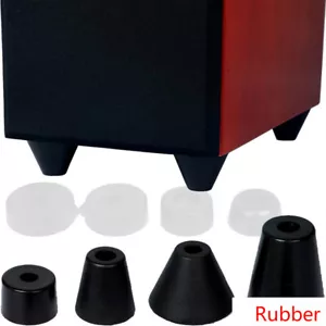 4X DIY Rubber Speaker AMP CD Isolation Damper Feet Stand Subwoofer Pad Foot Tool - Picture 1 of 15