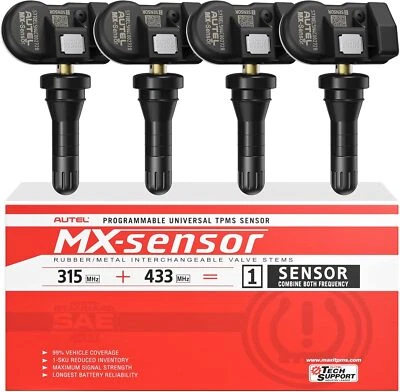 4pcs Autel TPMS MX-Sensor 2in1 315MHz & 433MHz Tire Pressure Sensor Programmable - Image 1 of 4