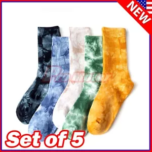 Funny Colorful Tie Dye Everyday hoop Sport Crew Sock Mens Novelty Gift Trippy L - Picture 1 of 2