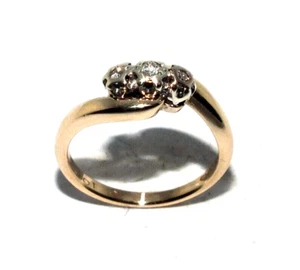 Anillo Trilogy De Oro Amarillo De 9 Quilates Para Damas Con Diamantes, UK L 1/2 - Imagen 1 de 8