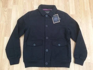 MENS MERC LONDON WOOL MIX SMART PEACOAT DRESSY JACKET WYHAM BLACK SIZE M  - Picture 1 of 2