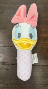 Disney Baby Daisy Duck Rattle Pink Purple Polka Dot Handheld Plush - Picture 1 of 4