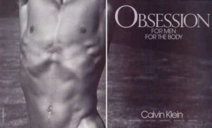 Calvin Klein CK Obsession Body Herb Ritts 1990 perfume 2 páginas anuncio de revista - Imagen 1 de 1