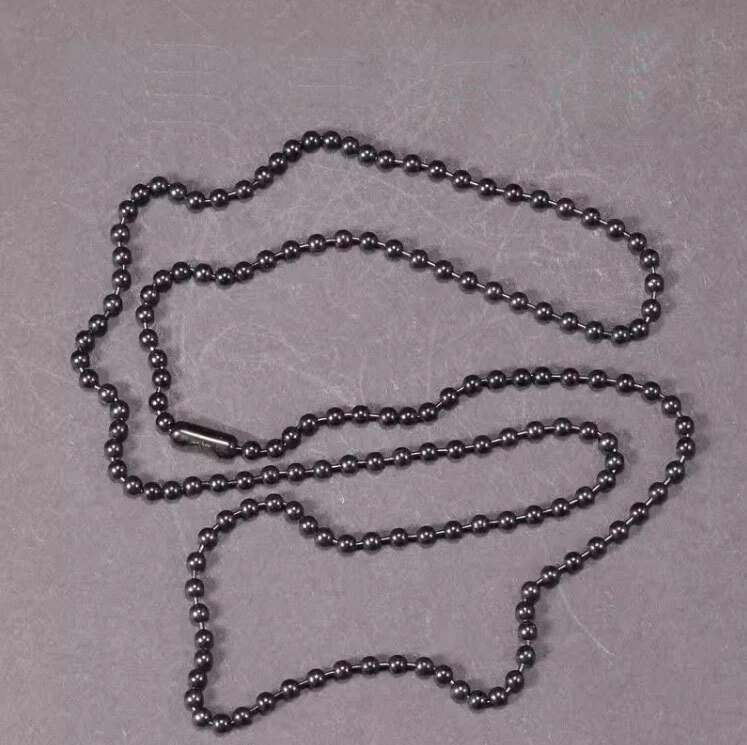 Colar ultraleve corrente de contas de bola redonda titânio puro antialergia 2/2.4/3/4mm - Imagem 1 de 4
