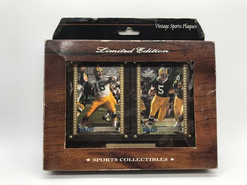 Bart Starr & Paul Hornung Limited Edition Vintage Sports Plaques 6"x8" Packer Cover
