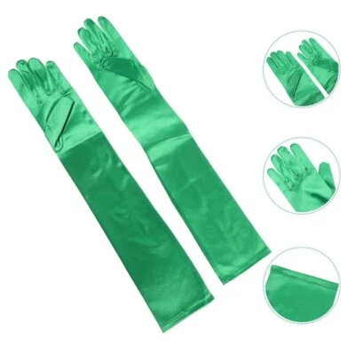 St Patricks Day 爱尔兰涤纶弹力肘手套女式派对手套 — 第 1/3 张图片