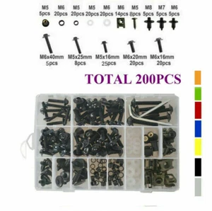 200x Carenado Cuerpo Pernos Kit Tornillos Clip Para Kawasaki Ninja 400R Todo el Año - Imagen 1 de 33