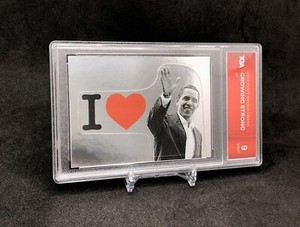 2008 Topps Barack Obama GROWING STRONG SILVER FOIL STICKER PRESIDENTIAL RC No. 7