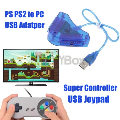 Super Controller USB Joypad Game Dual PS PS2 To PC Controller Converter Adapter - Image 1 of 4