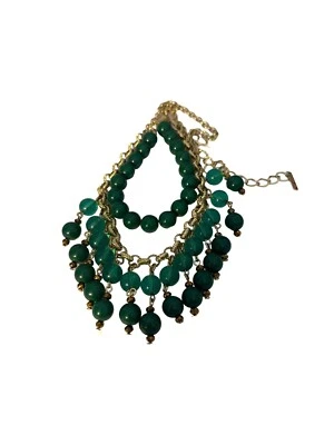 Collar Cookie Lee - Tono Dorado - Cuentas Redondas Colgantes - Tonos Verdes Foto 1 de 3