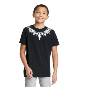 Boys Marvel Black Panther Costume Short Sleeve Graphic T Shirt Black Size L - Picture 1 of 3