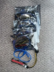 6 Pack of 4-pin molex PCIe PCI-e GPU Riser Express Cable 16X to 1X  - Afbeelding 1 van 7