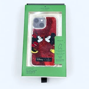 DISNEY X Kate Spade Liquid Glitter iPhone 15 Case Mickey & Minnie NEW w/Box - Picture 1 of 9
