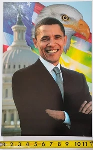 Quadro POSTER storico President BARACK OBAMA LUCIDO aquila calva 12" x 18" - Foto 1 di 2