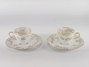 Set of 2 HAVILAND Limoges Schleiger 340 Cup & Saucer Sets Patent Applied France - Picture 1 of 11