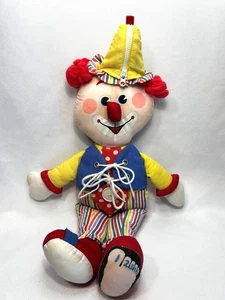 Vintage 1984 Fisher Price Clown Learn To Dress Me Knöpfe & Krawatten Puppe Plüsch - Bild 1 von 10