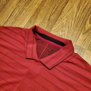 Nike Golf Tiger Woods Shirt Men Large Red Black TW Standard Dri Fit Performance - Picture 1 of 11