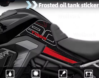 Calcomanías de almohadilla de tanque lateral Triumph Tiger 900 GT 900 Rally Pro 2024 - 2026 negras y rojas Foto 1 de 2