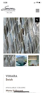 Sonoma Glass Tile-Vihara Swish, Metta iridescent - Picture 1 of 3
