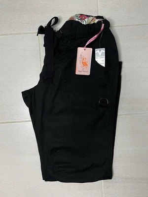 NEW Koi Scrub Pants Women’s Sz Small Regular Black Cargo Nursing Medical - Image 1 of 4